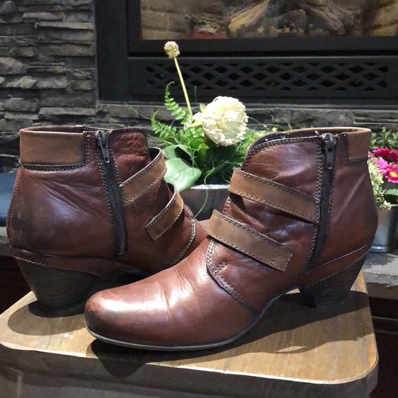 TAOS Alto Brown Leather Ankle Boots 10 - 10.5 - Picture 4 of 5